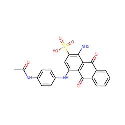 CC(=O)Nc1ccc(Nc2cc(S(=O)(=O)O)c(N)c3c2C(=O)c2ccccc2C3=O)cc1 ZINC000005487265