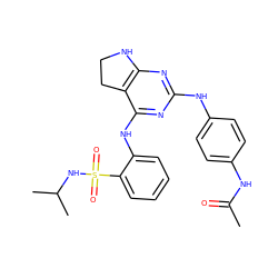 CC(=O)Nc1ccc(Nc2nc3c(c(Nc4ccccc4S(=O)(=O)NC(C)C)n2)CCN3)cc1 ZINC000221660766