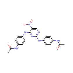 CC(=O)Nc1ccc(Nc2ncc([N+](=O)[O-])c(Nc3ccc(NC(C)=O)cc3)n2)cc1 ZINC000006073801