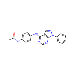 CC(=O)Nc1ccc(Nc2ncnc3c2cnn3-c2ccccc2)cc1 ZINC000000426402