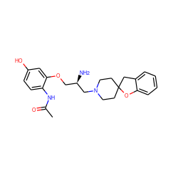 CC(=O)Nc1ccc(O)cc1OC[C@@H](N)CN1CCC2(CC1)Cc1ccccc1O2 ZINC000095591755