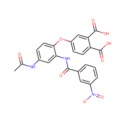 CC(=O)Nc1ccc(Oc2ccc(C(=O)O)c(C(=O)O)c2)c(NC(=O)c2cccc([N+](=O)[O-])c2)c1 ZINC000013580654