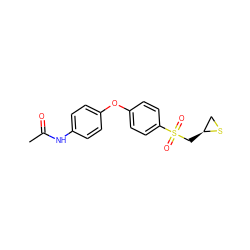 CC(=O)Nc1ccc(Oc2ccc(S(=O)(=O)C[C@H]3CS3)cc2)cc1 ZINC000034776065