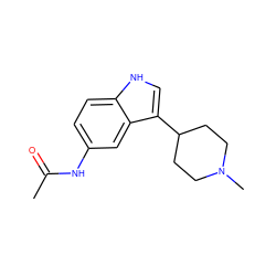 CC(=O)Nc1ccc2[nH]cc(C3CCN(C)CC3)c2c1 ZINC000013523601