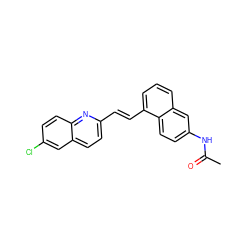 CC(=O)Nc1ccc2c(/C=C/c3ccc4cc(Cl)ccc4n3)cccc2c1 ZINC000013560090