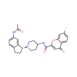CC(=O)Nc1ccc2c(c1)[C@H](N1CCC(NC(=O)c3cc(=O)c4ccc(F)cc4o3)CC1)CC2 ZINC000036351753