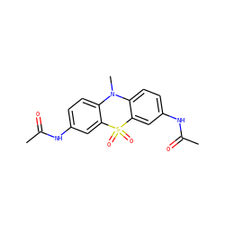 CC(=O)Nc1ccc2c(c1)S(=O)(=O)c1cc(NC(C)=O)ccc1N2C ZINC000026181857