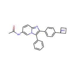 CC(=O)Nc1ccc2nc(-c3ccc(C4(N)CCC4)cc3)c(-c3ccccc3)n2c1 ZINC000113654593