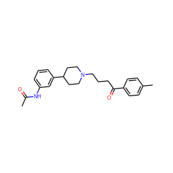 CC(=O)Nc1cccc(C2CCN(CCCC(=O)c3ccc(C)cc3)CC2)c1 ZINC000028710560