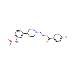 CC(=O)Nc1cccc(C2CCN(CCCC(=O)c3ccc(Cl)cc3)CC2)c1 ZINC000028710559