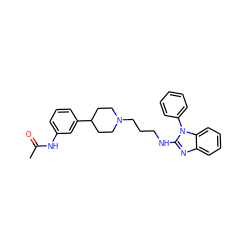 CC(=O)Nc1cccc(C2CCN(CCCNc3nc4ccccc4n3-c3ccccc3)CC2)c1 ZINC000058592814