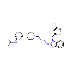 CC(=O)Nc1cccc(C2CCN(CCCNc3nc4ccccc4n3Cc3cccc(Cl)c3)CC2)c1 ZINC000058583161