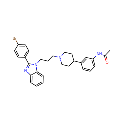 CC(=O)Nc1cccc(C2CCN(CCCn3c(-c4ccc(Br)cc4)nc4ccccc43)CC2)c1 ZINC000071329925
