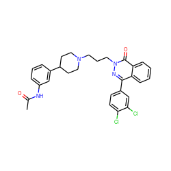 CC(=O)Nc1cccc(C2CCN(CCCn3nc(-c4ccc(Cl)c(Cl)c4)c4ccccc4c3=O)CC2)c1 ZINC000073224304
