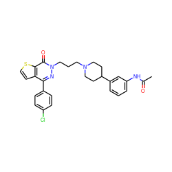 CC(=O)Nc1cccc(C2CCN(CCCn3nc(-c4ccc(Cl)cc4)c4ccsc4c3=O)CC2)c1 ZINC000073218947