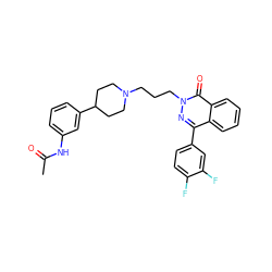 CC(=O)Nc1cccc(C2CCN(CCCn3nc(-c4ccc(F)c(F)c4)c4ccccc4c3=O)CC2)c1 ZINC000082157760