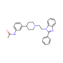 CC(=O)Nc1cccc(C2CCN(CCn3c(-c4ccccc4)nc4ccccc43)CC2)c1 ZINC000071316357