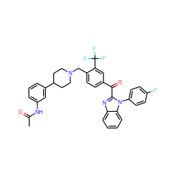 CC(=O)Nc1cccc(C2CCN(Cc3ccc(C(=O)c4nc5ccccc5n4-c4ccc(F)cc4)cc3C(F)(F)F)CC2)c1 ZINC000169321685