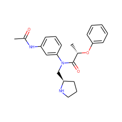 CC(=O)Nc1cccc(N(C[C@H]2CCCN2)C(=O)[C@H](C)Oc2ccccc2)c1 ZINC000040414379