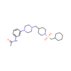 CC(=O)Nc1cccc(N2CCN(CC3CCN(S(=O)(=O)CC4CCCCC4)CC3)CC2)c1 ZINC000013703872