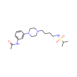 CC(=O)Nc1cccc(N2CCN(CCCCNS(=O)(=O)C(C)C)CC2)c1 ZINC000013703854