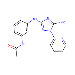 CC(=O)Nc1cccc(Nc2nc(N)n(-c3ccccn3)n2)c1 ZINC000072127794