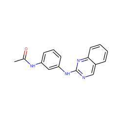 CC(=O)Nc1cccc(Nc2ncc3ccccc3n2)c1 ZINC001173828303