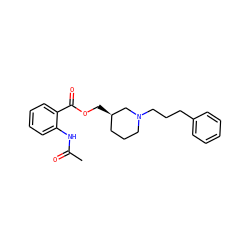 CC(=O)Nc1ccccc1C(=O)OC[C@@H]1CCCN(CCCc2ccccc2)C1 ZINC000027207302