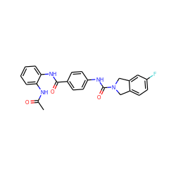 CC(=O)Nc1ccccc1NC(=O)c1ccc(NC(=O)N2Cc3ccc(F)cc3C2)cc1 ZINC000166302351