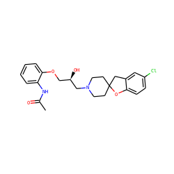 CC(=O)Nc1ccccc1OC[C@@H](O)CN1CCC2(CC1)Cc1cc(Cl)ccc1O2 ZINC000034047110