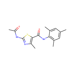 CC(=O)Nc1nc(C)c(C(=O)Nc2c(C)cc(C)cc2C)s1 ZINC000014952040