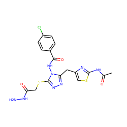 CC(=O)Nc1nc(Cc2nnc(SCC(=O)NN)n2NC(=O)c2ccc(Cl)cc2)cs1 ZINC000028815568