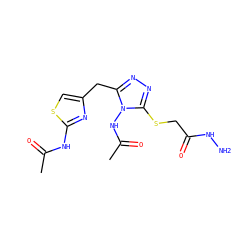 CC(=O)Nc1nc(Cc2nnc(SCC(=O)NN)n2NC(C)=O)cs1 ZINC000028816944