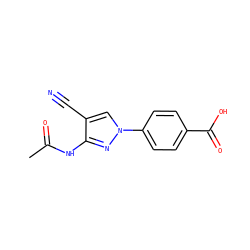 CC(=O)Nc1nn(-c2ccc(C(=O)O)cc2)cc1C#N ZINC000200842431
