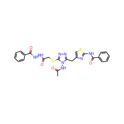 CC(=O)Nn1c(Cc2csc(NC(=O)c3ccccc3)n2)nnc1SCC(=O)NNC(=O)c1ccccc1 ZINC000028816978