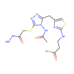 CC(=O)Nn1c(Cc2csc(NCCC(=O)O)n2)nnc1SCC(=O)NN ZINC000028816947