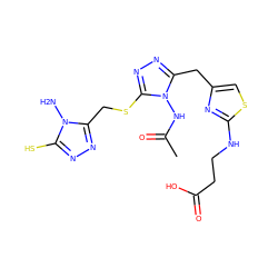 CC(=O)Nn1c(Cc2csc(NCCC(=O)O)n2)nnc1SCc1nnc(S)n1N ZINC000028817006