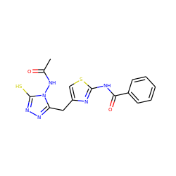 CC(=O)Nn1c(S)nnc1Cc1csc(NC(=O)c2ccccc2)n1 ZINC000028816917