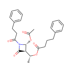 CC(=O)O[C@@H]1[C@@H]([C@@H](C)OC(=O)CCCc2ccccc2)C(=O)N1C(=O)CCc1ccccc1 ZINC000045254964