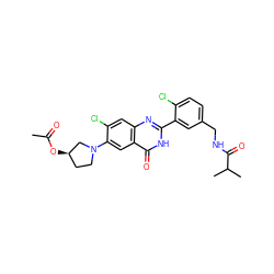 CC(=O)O[C@@H]1CCN(c2cc3c(=O)[nH]c(-c4cc(CNC(=O)C(C)C)ccc4Cl)nc3cc2Cl)C1 ZINC000299837620