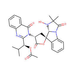 CC(=O)O[C@H](c1nc2ccccc2c(=O)n1[C@@H]1C[C@]2(OC1=O)c1ccccc1N1C(=O)C(C)(C)N(O)[C@H]12)C(C)C ZINC000017545513