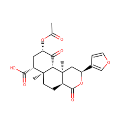 CC(=O)O[C@H]1C[C@@H](C(=O)O)[C@]2(C)CC[C@@H]3C(=O)O[C@H](c4ccoc4)C[C@]3(C)[C@H]2C1=O ZINC000028525801