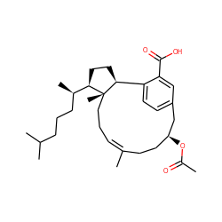 CC(=O)O[C@H]1CC/C(C)=C\CC[C@@]2(C)[C@@H](CC[C@@H]2[C@H](C)CCCC(C)C)c2ccc(cc2C(=O)O)C1 ZINC000029407274