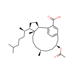 CC(=O)O[C@H]1CC[C@@H](C)CCC[C@@]2(C)[C@@H](CC[C@@H]2[C@H](C)CCCC(C)C)c2ccc(cc2C(=O)O)C1 ZINC000029403653