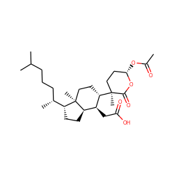 CC(=O)O[C@H]1CC[C@](C)([C@H]2CC[C@@]3(C)[C@H](CC[C@@H]3[C@H](C)CCCC(C)C)[C@@H]2CC(=O)O)C(=O)O1 ZINC000029404932