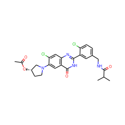 CC(=O)O[C@H]1CCN(c2cc3c(=O)[nH]c(-c4cc(CNC(=O)C(C)C)ccc4Cl)nc3cc2Cl)C1 ZINC000299837617