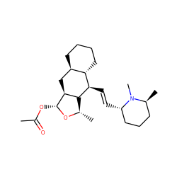 CC(=O)O[C@H]1O[C@@H](C)[C@@H]2[C@H](/C=C/[C@H]3CCC[C@H](C)N3C)[C@H]3CCCC[C@@H]3C[C@H]12 ZINC000036289064