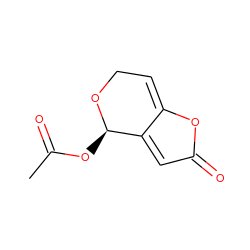 CC(=O)O[C@H]1OCC=C2OC(=O)C=C21 ZINC000005857520