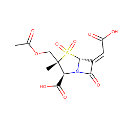 CC(=O)OC[C@@]1(C)[C@H](C(=O)O)N2C(=O)/C(=C/C(=O)O)[C@H]2S1(=O)=O ZINC000026147258