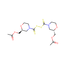 CC(=O)OC[C@@H]1CN(C(=S)SSC(=S)N2CCO[C@H](COC(C)=O)C2)CCO1 ZINC001772641633